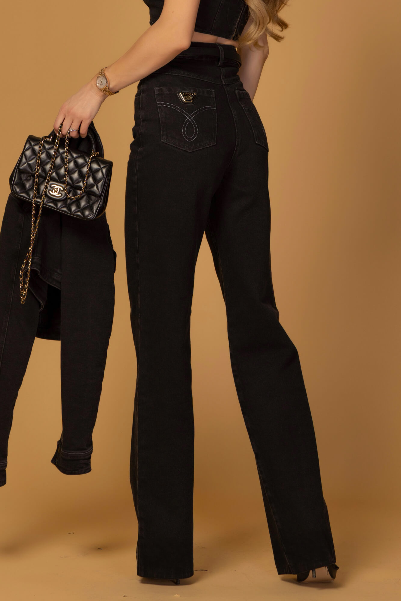 Denim Society Blugi drepți - Black - Imagine 14