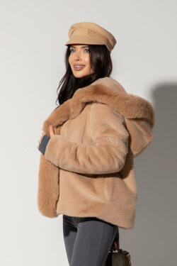 Winter Bunny Eco Fur Coat - Mocha