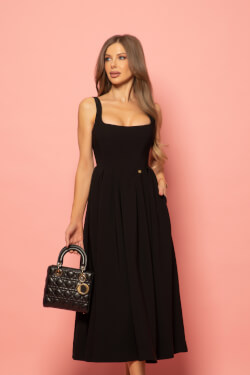 Elegant Euphoria  Midi Рокля - Black