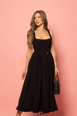 Elegant Euphoria  Midi Рокля - Black