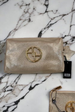 Crispy Gold  несесер от ест. кожа - голям