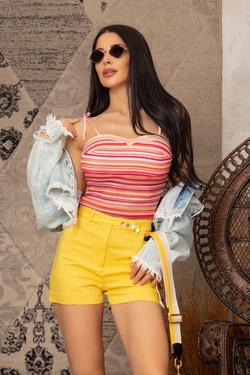 Stop and Stare Топ - Розово Райе