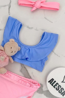 Eternal Sunshine mini Бански Кроп-Топ Ruffles - Purple