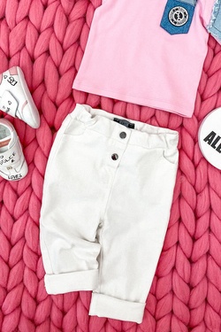 Feel This Moment mini Дълги Дънки - екрю