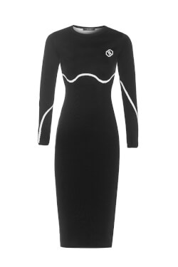 Pull Me Closer Midi Рокля От Плетиво - Black