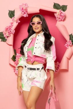 Summer Nights Sass Pantaloni Scurți Cu Centură Detasabilă - handmade