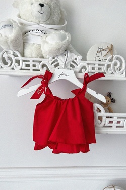 Piece Of Paradise Mini Ruffles Топ - Червен