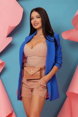 Charm You oversize Sacou - Albastru