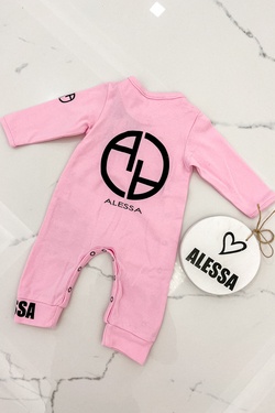 Think Big Drink Milk Ромпър Черен надпис - Pink