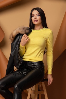 Sweet Disguise Pulover Din Tricot Fin - Galben