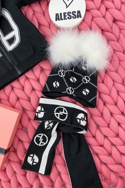 Alessa mini Religion шал от плетиво - черен