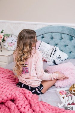 Ultra comfy плюшен суитшърт - пудра