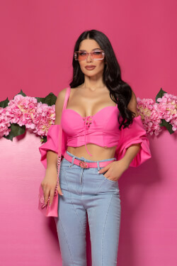 Trendy Thrills Кроп-Топ - Pink