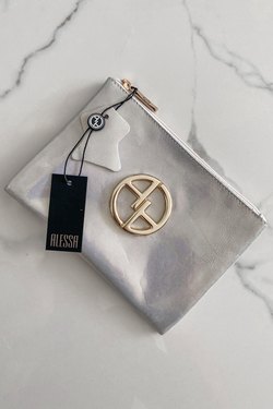 Silver Satin Несесер от ест. кожа - малък