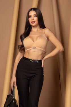 Change of Heart Кроп-топ с Дантела - Nude