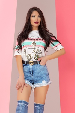 Alessa tiger t-shirt - екрю