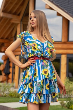Keep on shining ruffles Rochie - albastră