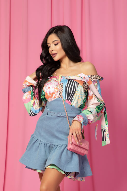 Extravagant Beauty Ruffles Рокля С Деним