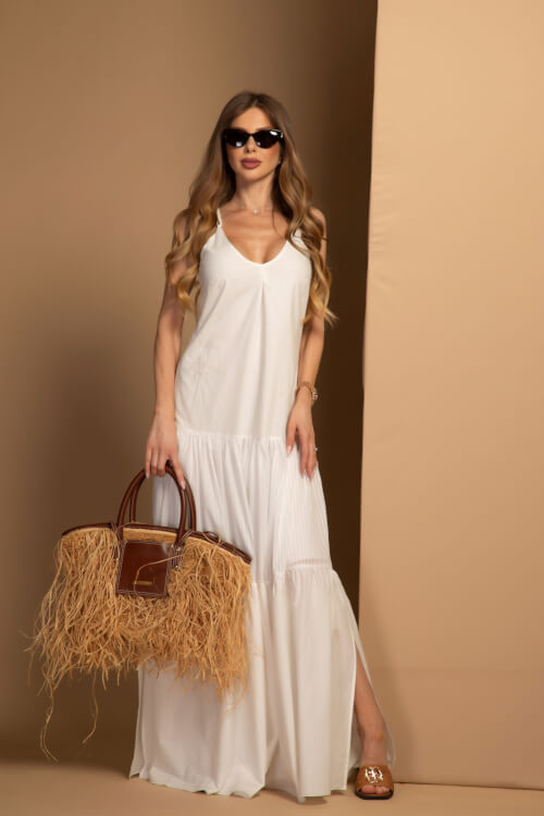 Boho Beauty Long Dress - Ecru