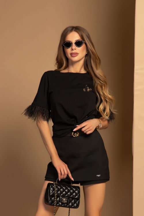 Luxury Dream Cotton T-Shirt - Black
