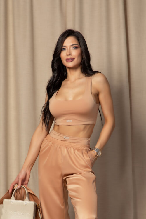 Sexy Touch Crop Top - Mocha