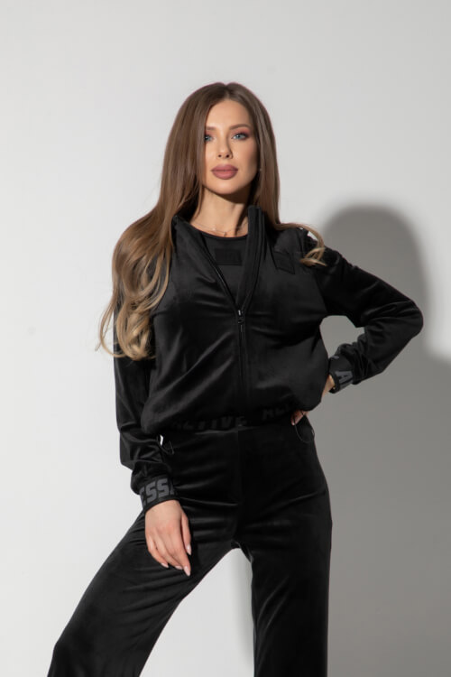 Plush Energy Плюшен Суитшърт - Black