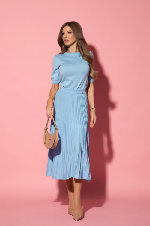 Dream Ribbon Midi Φούστα - Blue