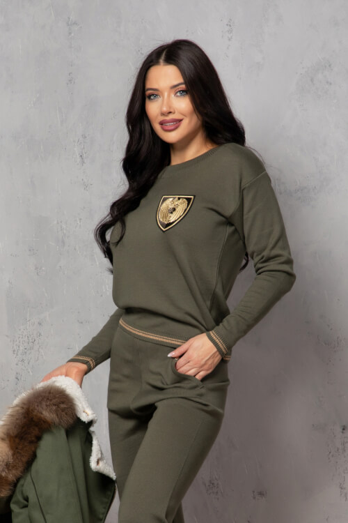 Elite Embrace Пуловер От Плетиво - Military 