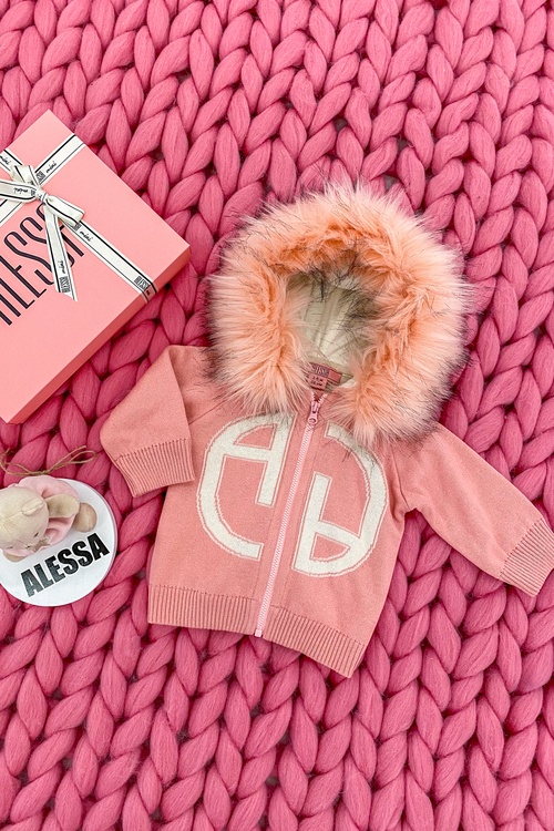 Alessa mini Лого Жилетка От Плетиво - pink 