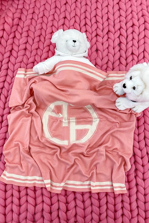 Alessa mini Лого Одеяло От Плетиво - pink 