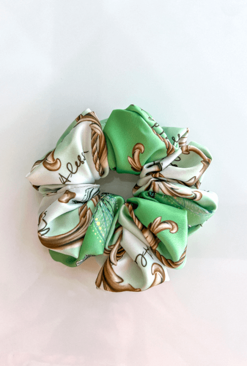 All I Want Is A Yacht Scrunchie - Green Print Mic 