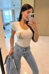 Alessa Royalty Блузка с бродерия - Ecru - Изображение 3