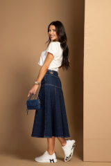 Denim Fever Midi Пола - Dark Blue - Изображение 2