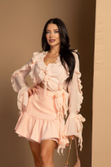 Feerie Show Къса Риза От Шифон - Light Pink - Изображение 4