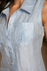 Sweet Escape Рокля От Лен - Light Blue - Изображение 3