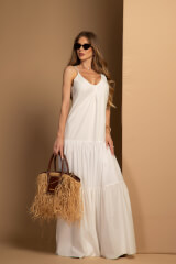 Boho Beauty Дълга Рокля - Ecru - Изображение 6