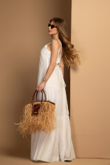 Boho Beauty Дълга Рокля - Ecru - Изображение 7