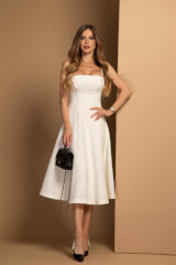 Casual Muse Midi Рокля - Ecru - Изображение 6