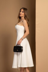 Casual Muse Midi Рокля - Ecru - Изображение 4