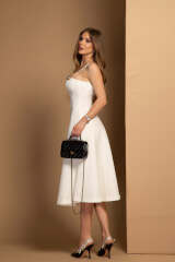 Casual Muse Midi Рокля - Ecru - Изображение 8