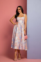 A Touch of Romance Midi Рокля - Vista Blue - Изображение 3