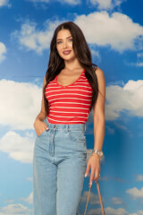 Desert Bloom Top Din Tricotaj - Red - Imagine 2