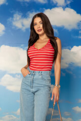 Desert Bloom Top Din Tricotaj - Red - Imagine 4