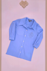 Luxury Classic Mini Дълга Риза - Blue - Изображение 2