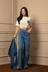 Show Off Cargo Дънки - Denim Blue - Изображение 10