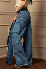 Show Off Cargo Дънки - Denim Blue - Изображение 11