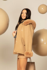 Winter Pulse Зимно Палто - Бомбър От Кашмир - Nude - Изображение 8