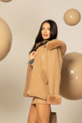 Winter Pulse Зимно Палто - Бомбър От Кашмир - Nude - Изображение 3