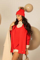 Snug & Chic Шапка От Плетиво - Red - Изображение 6