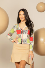 Cozy Elegance Жилетка От Плетиво - Red/Green - Изображение 5